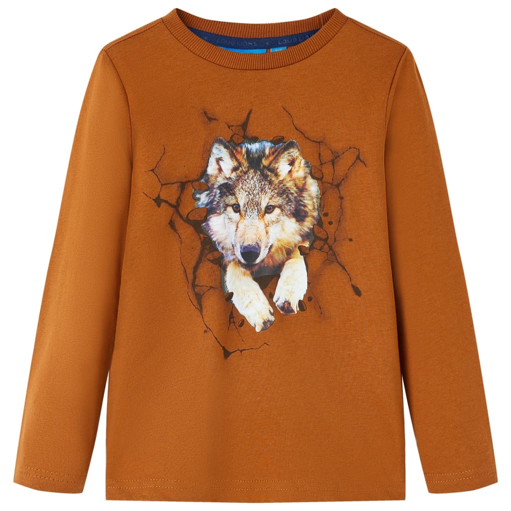 VidaXL Kindershirt met lange mouwen 140 cognackleurig