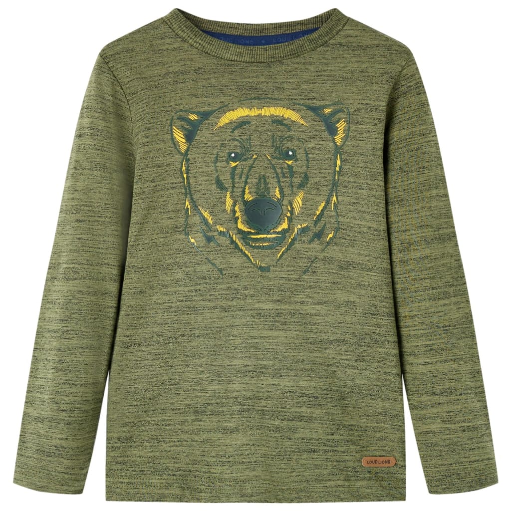 Vidaxl kindershirt met lange mouwen 116 gemêleerd kakikleurig