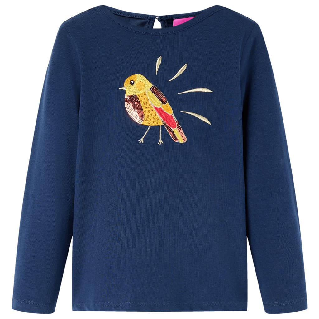 Vidaxl kindershirt met lange mouwen 104 marineblauw