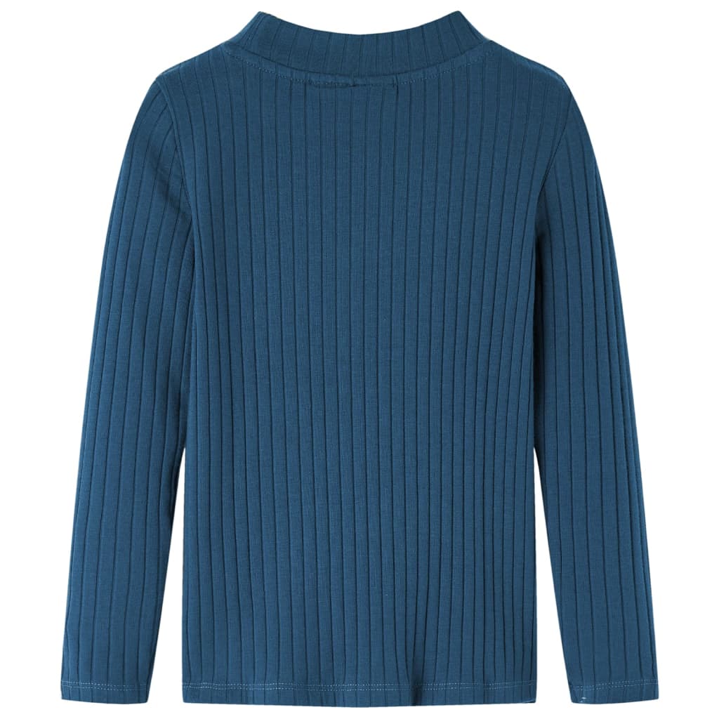 Vidaxl kindershirt met lange mouwen geribd 140 marineblauw