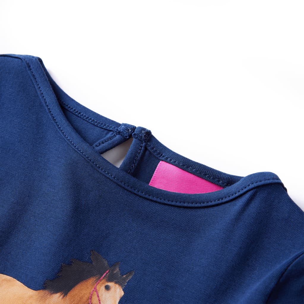 VidaXL Kindershirt met lange mouwen 140 marineblauw