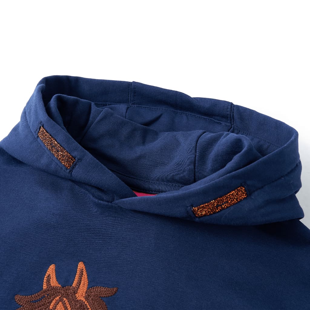 Vidaxl kindertrui met capuchon 116 marineblauw