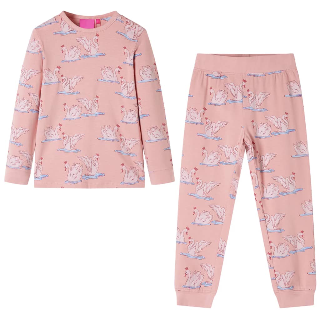 Vidaxl kinderpyjama met lange mouwen 128 lichtroze