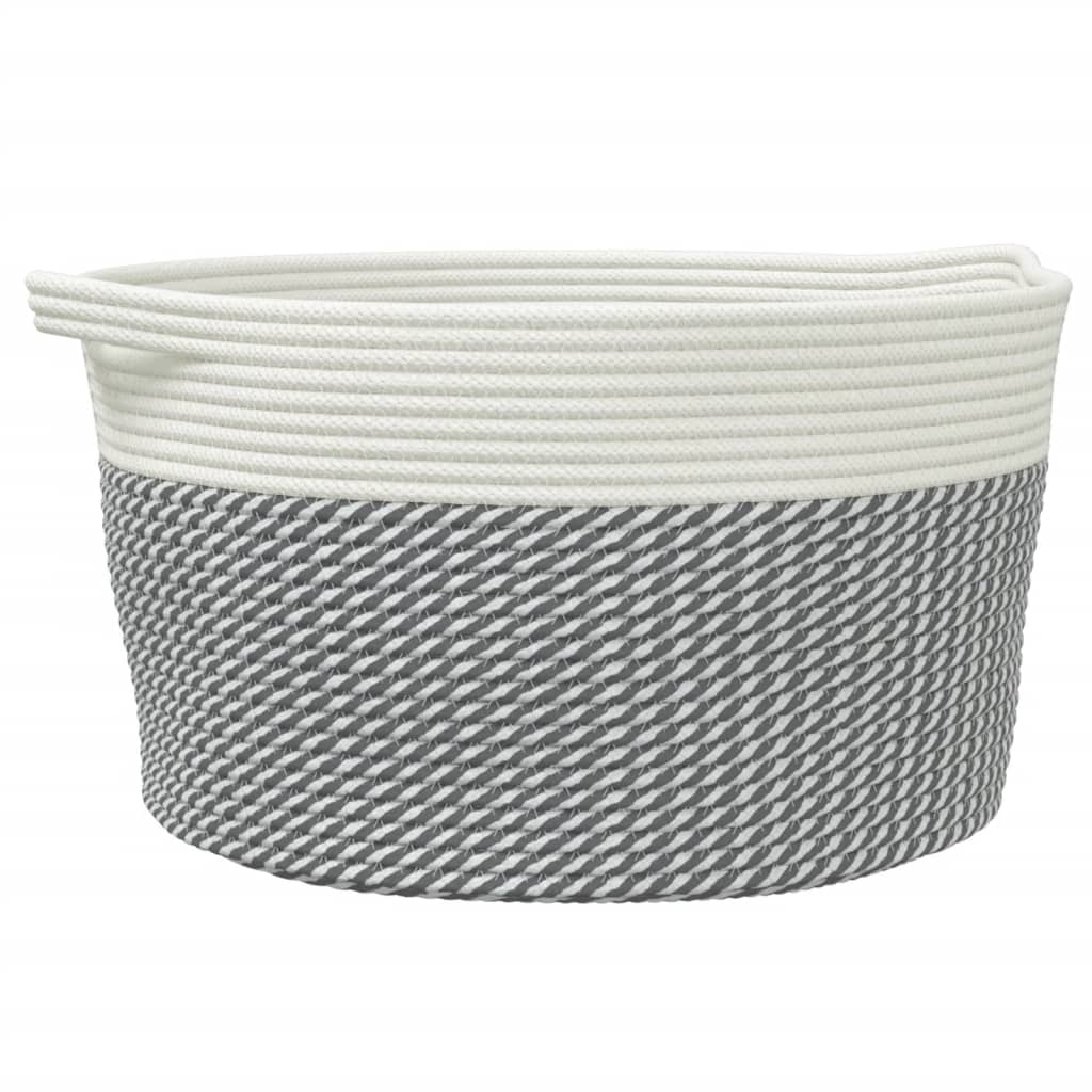 Vidaxl opbergmand ø 40x25 cm katoen grijs en wit