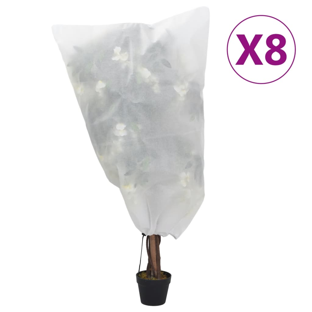 Vidaxl plantenhoezen met trekkoord 8 st 70 g m² 0,8x0,8 m