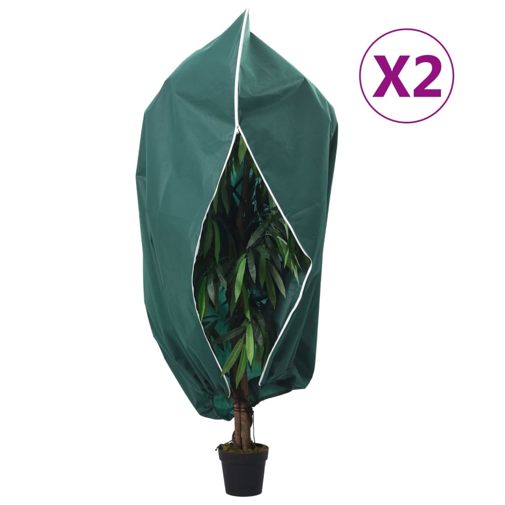 Vidaxl plantenhoezen met ritssluiting 2 st 70 g m² 3,93x3,5 m