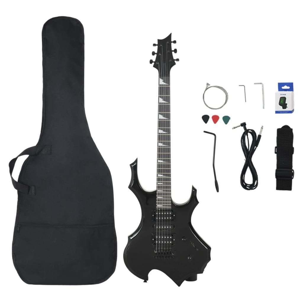 Vidaxl gitaar voor beginners elektrisch met tas 4 4 39 zwart