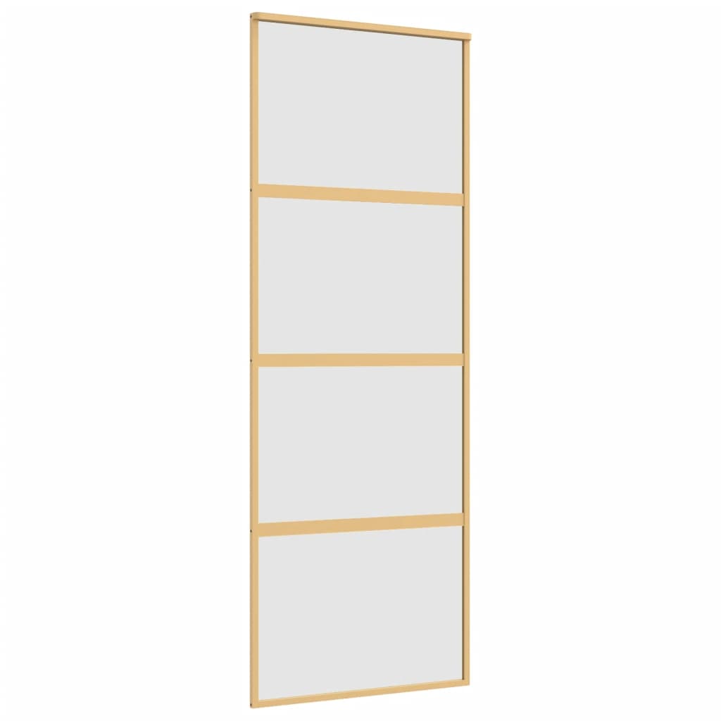 Vidaxl schuifdeur 76x205 cm mat esg-glas en aluminium goudkleurig