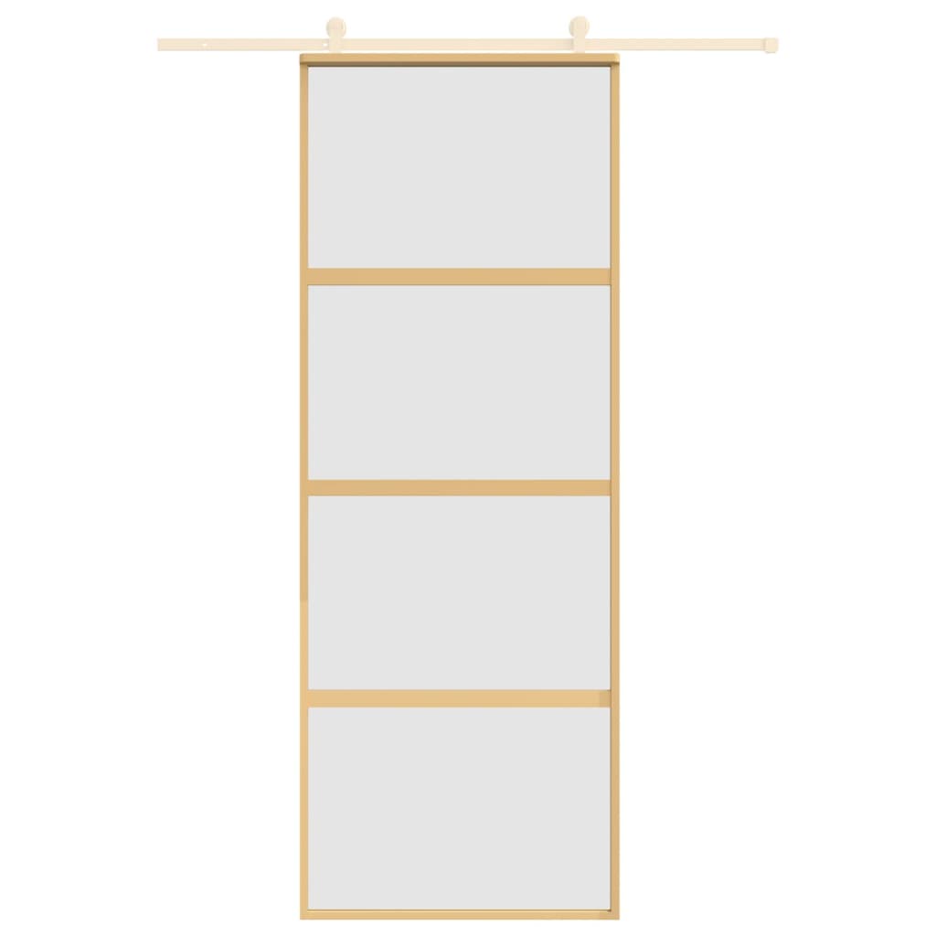 Vidaxl schuifdeur 76x205 cm mat esg-glas en aluminium goudkleurig