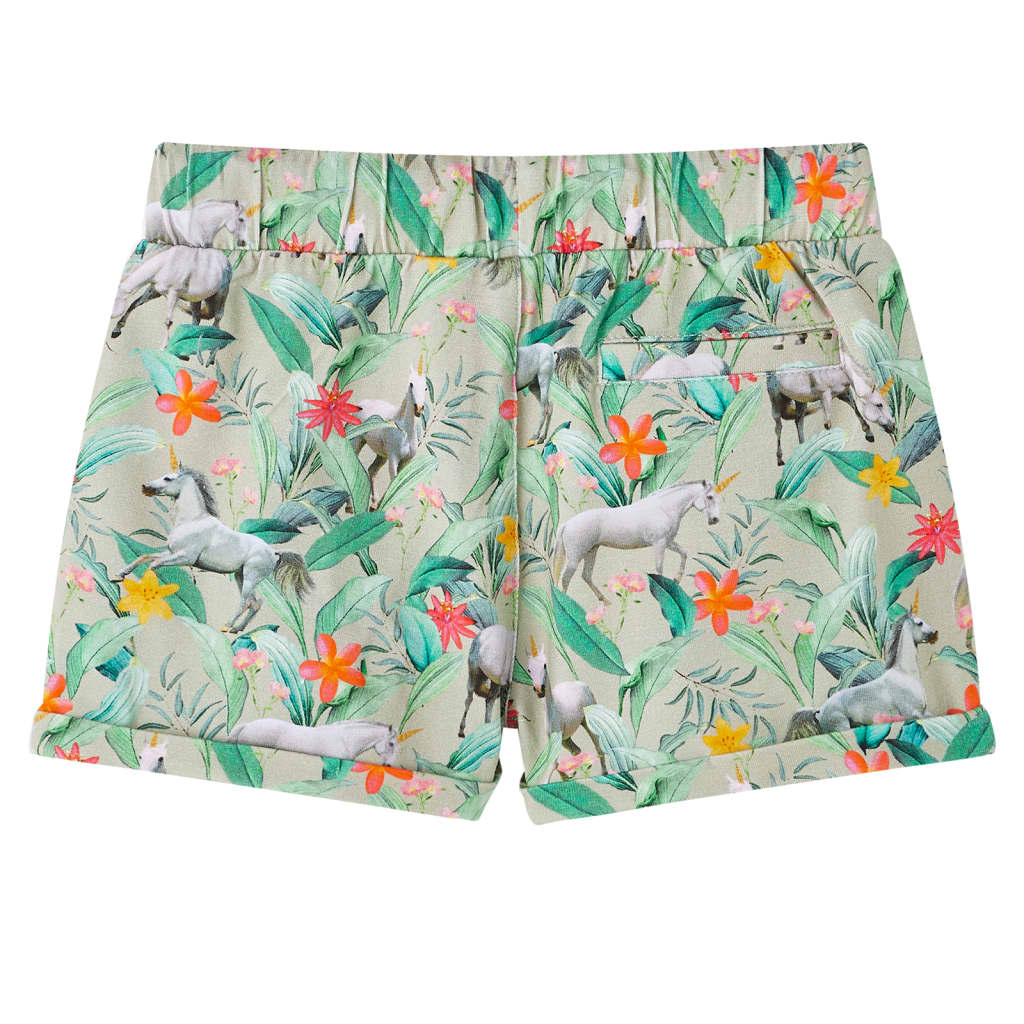 VidaXL Kindershorts met trekkoord 128 lichtkaki
