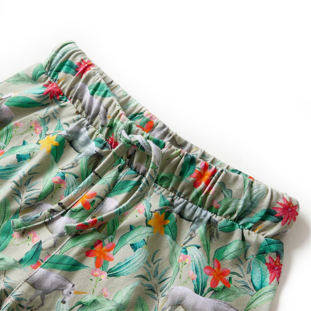 VidaXL Kindershorts met trekkoord 128 lichtkaki