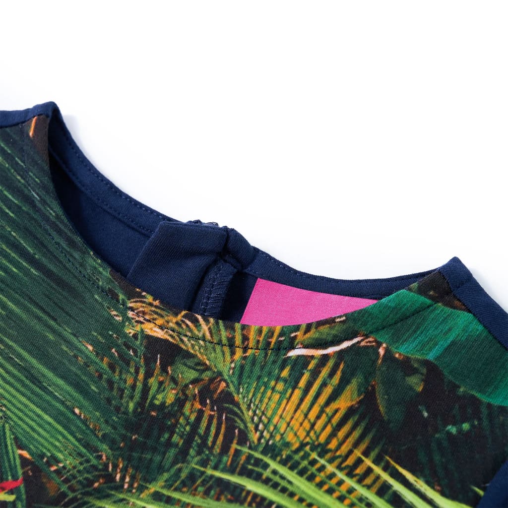 Vidaxl kinderjurk met lange mouwen 104 marineblauw