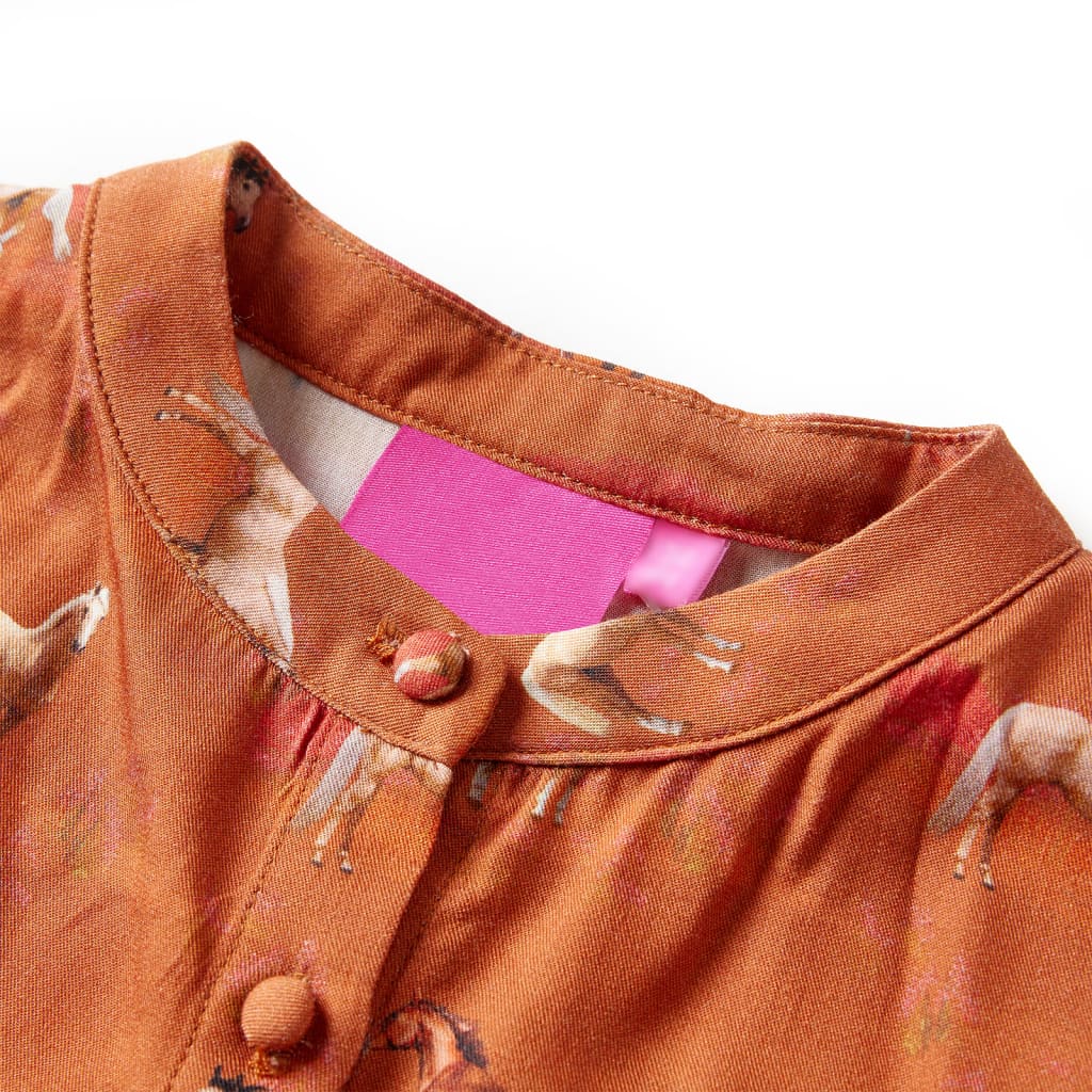 Vidaxl kinderjurk 140 cognackleurig