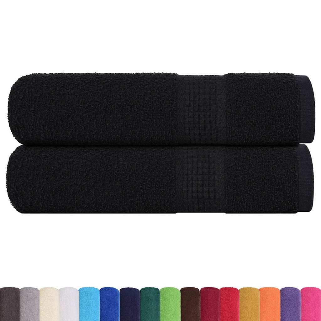 Vidaxl badhanddoeken frogn 2 st 100x150 cm 360 g m² zwart