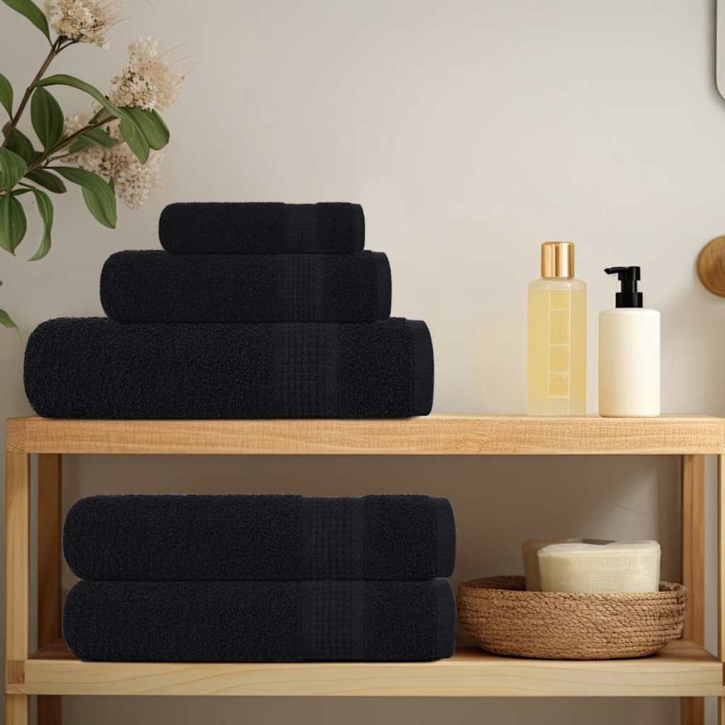 Vidaxl badhanddoeken frogn 2 st 100x150 cm 360 g m² zwart