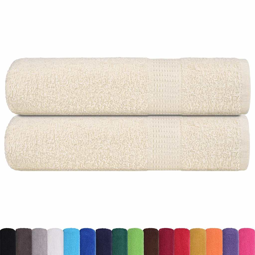 Vidaxl douchehanddoeken frogn 2 st 70x140 cm 360 g m² crème