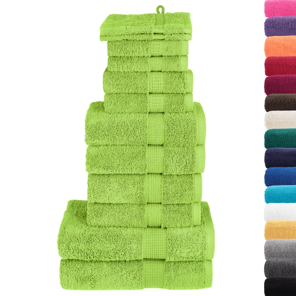 Vidaxl 12-delige handdoekenset solund 600 g m² groen
