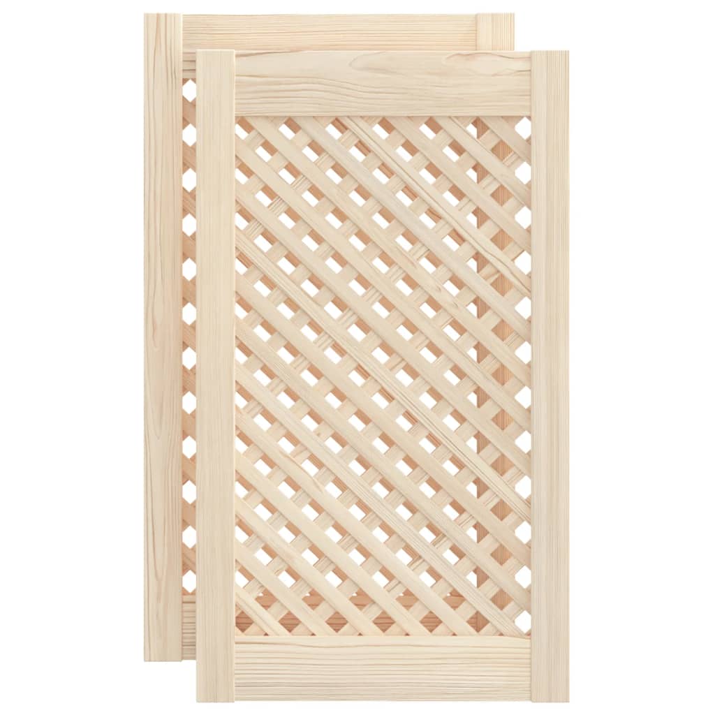 Vidaxl kastdeuren met latwerk 2 st 39,5x69 cm massief grenenhout