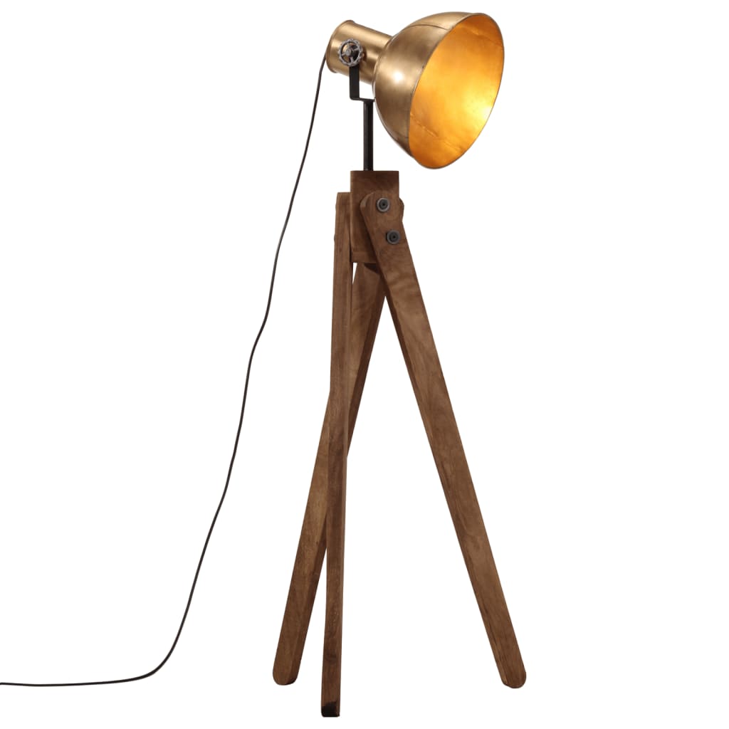 Vidaxl vloerlamp 25 w e27 45x45x120 cm antiek messingkleurig
