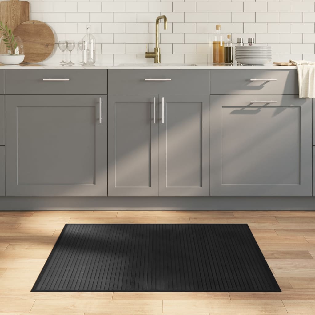 Vidaxl vloerkleed rechthoekig 80x100 cm bamboe zwart