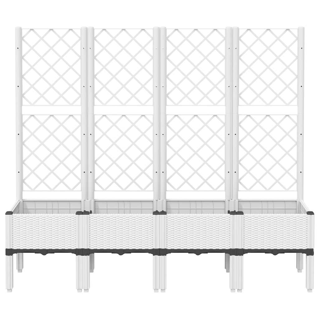 Vidaxl plantenbak met latwerk 160x40x142 cm polypropeen wit