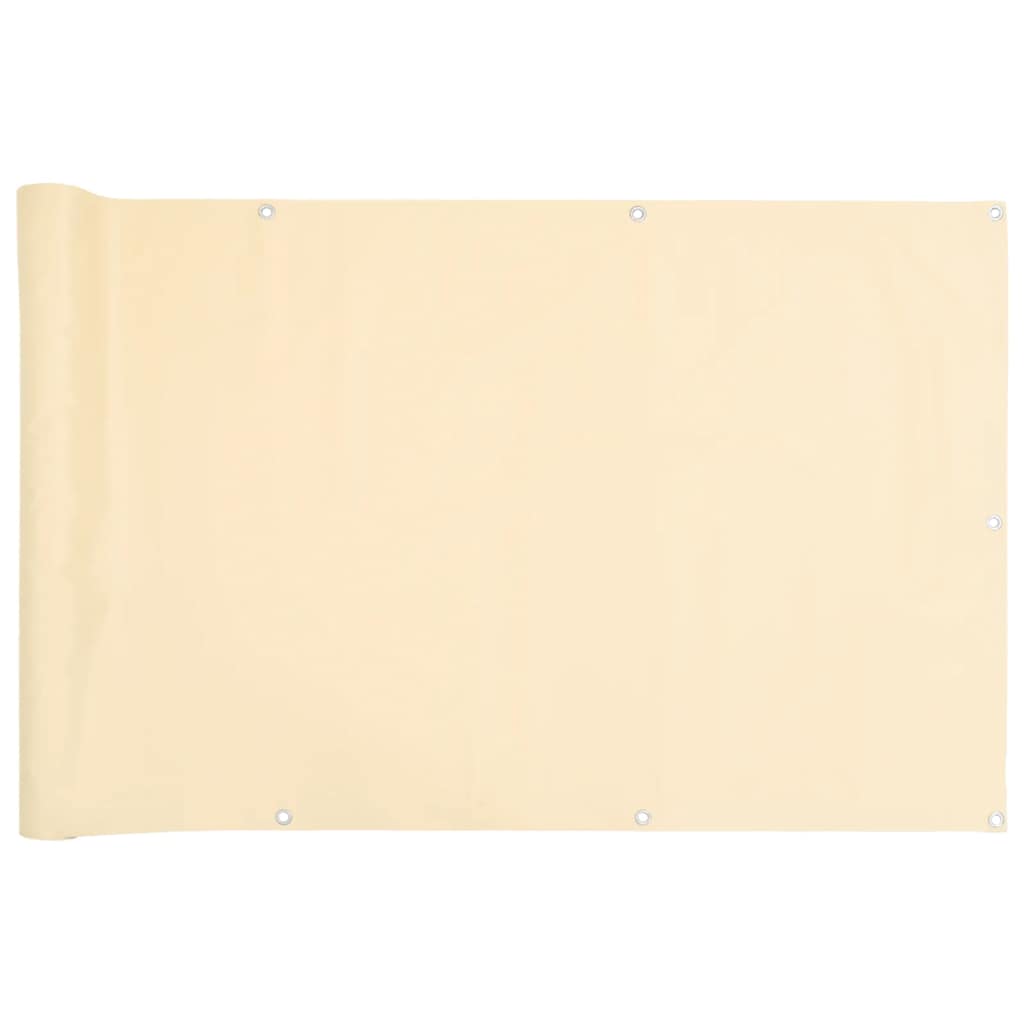 Vidaxl balkonscherm 400x75 cm pvc crèmekleurig