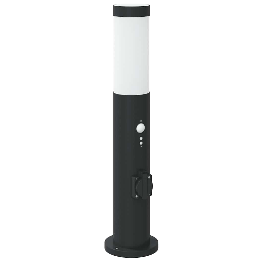 Vidaxl bolderverlichting met sensor en stopcontact 50 cm roestvrij staal ip44