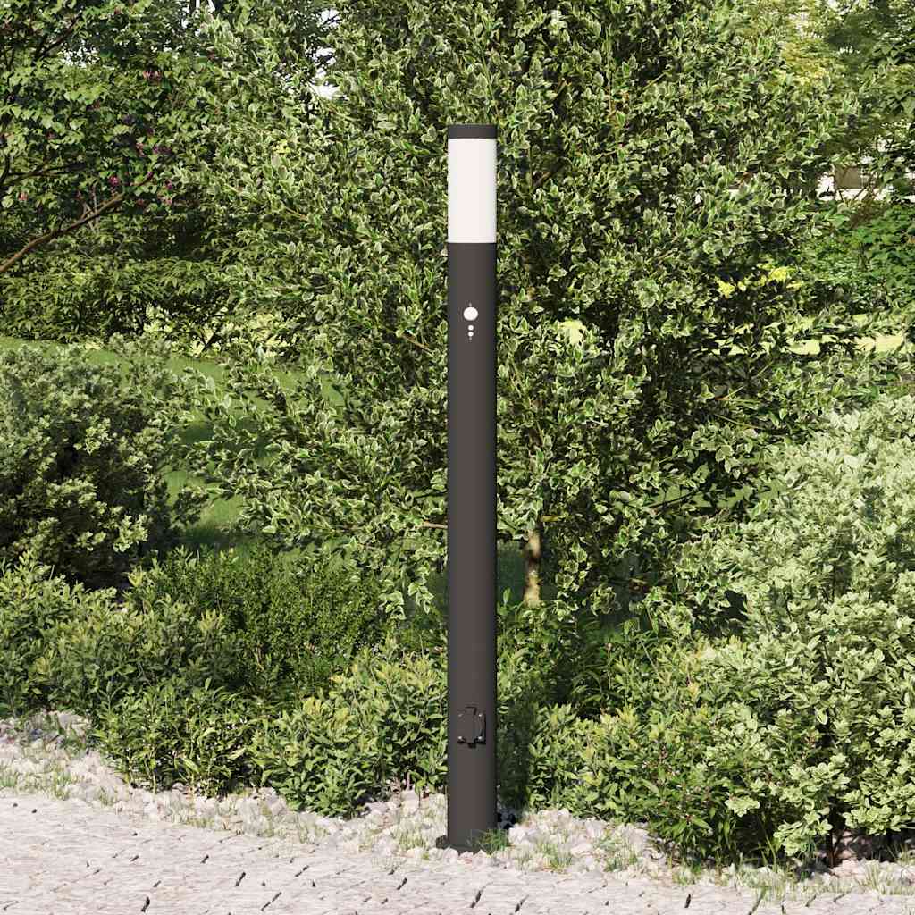 Vidaxl bolderarmatuur met sensor en stopcontact 110 cm roestvrij staal ip44