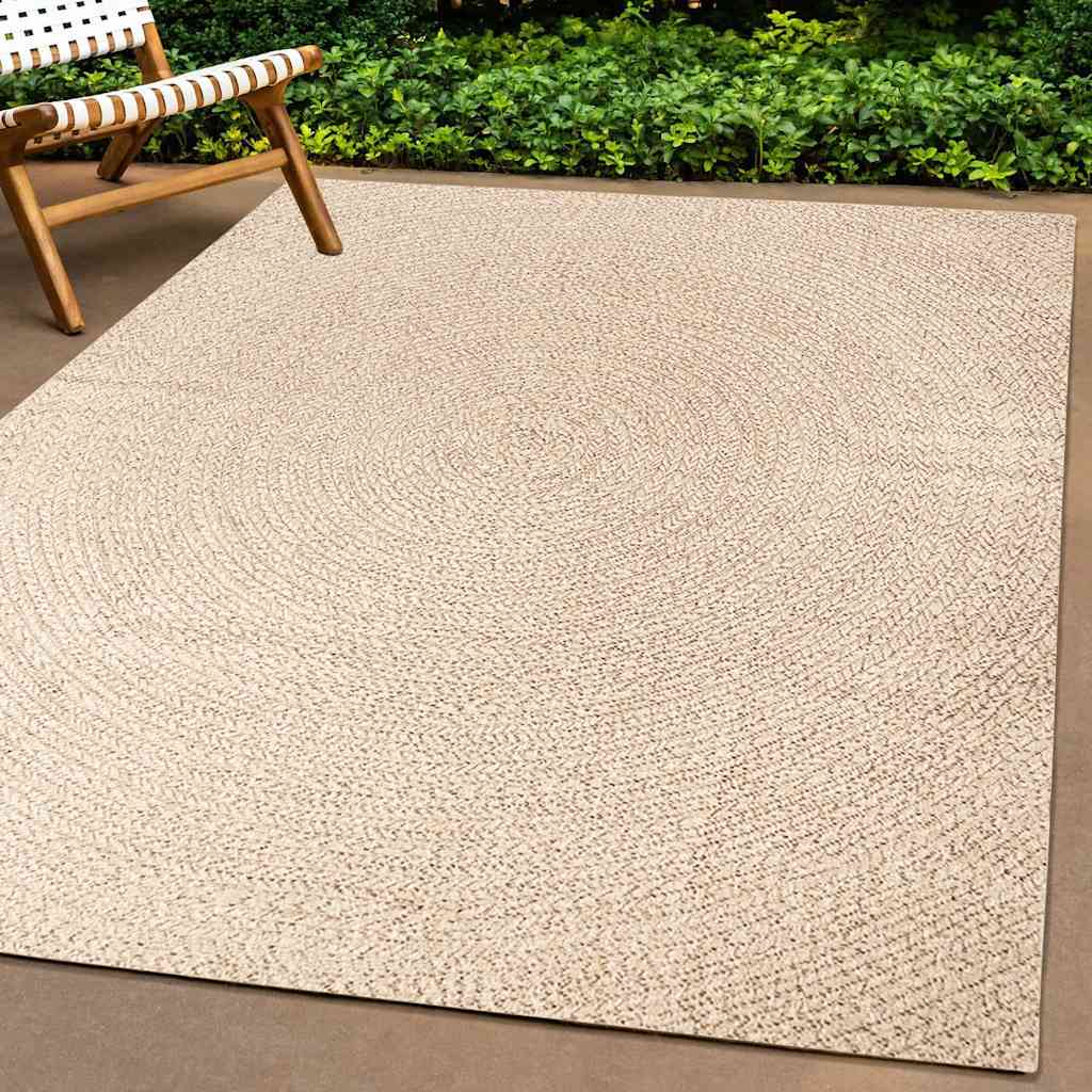 Vidaxl vloerkleed zizur beige binnen en buiten 120x170 cm jute look