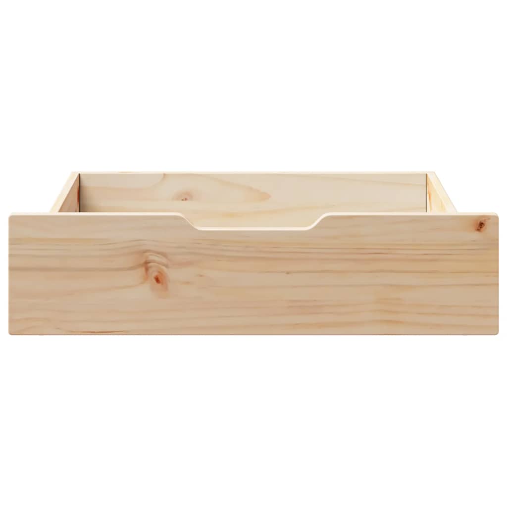 Vidaxl bedlades 2 st met wieltjes 75x55x17 cm massief grenenhout