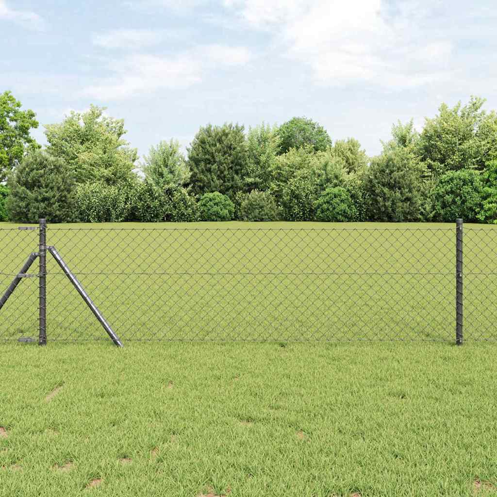 Vidaxl afrasteringspaal grijs 10 x 0,6 m (40 x 40 mm gaas)
