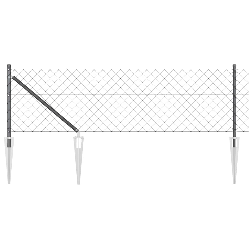 Vidaxl afrasteringspaal grijs 25 x 0,4 m (60 x 60 mm gaas)