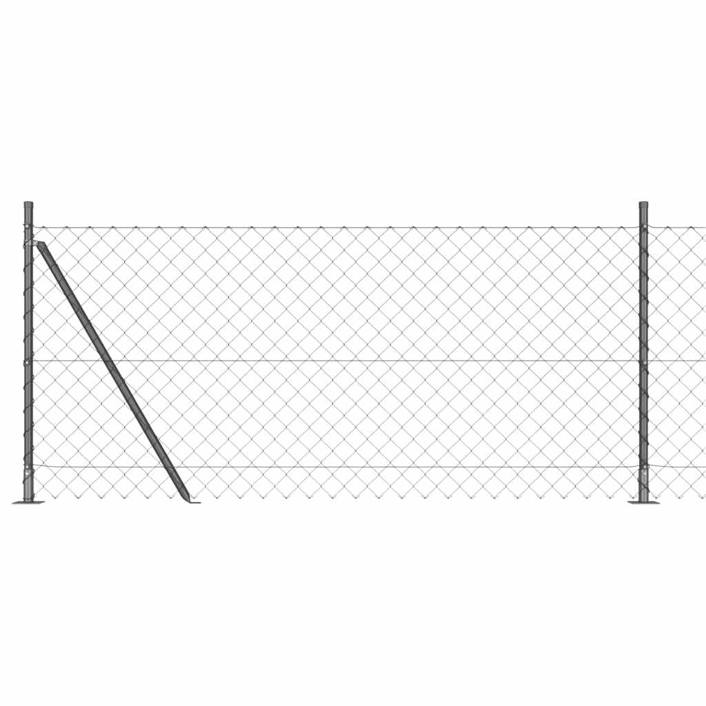Vidaxl afrasteringspaal grijs 10 x 1 m (60 x 60 mm gaas) staal en pvc