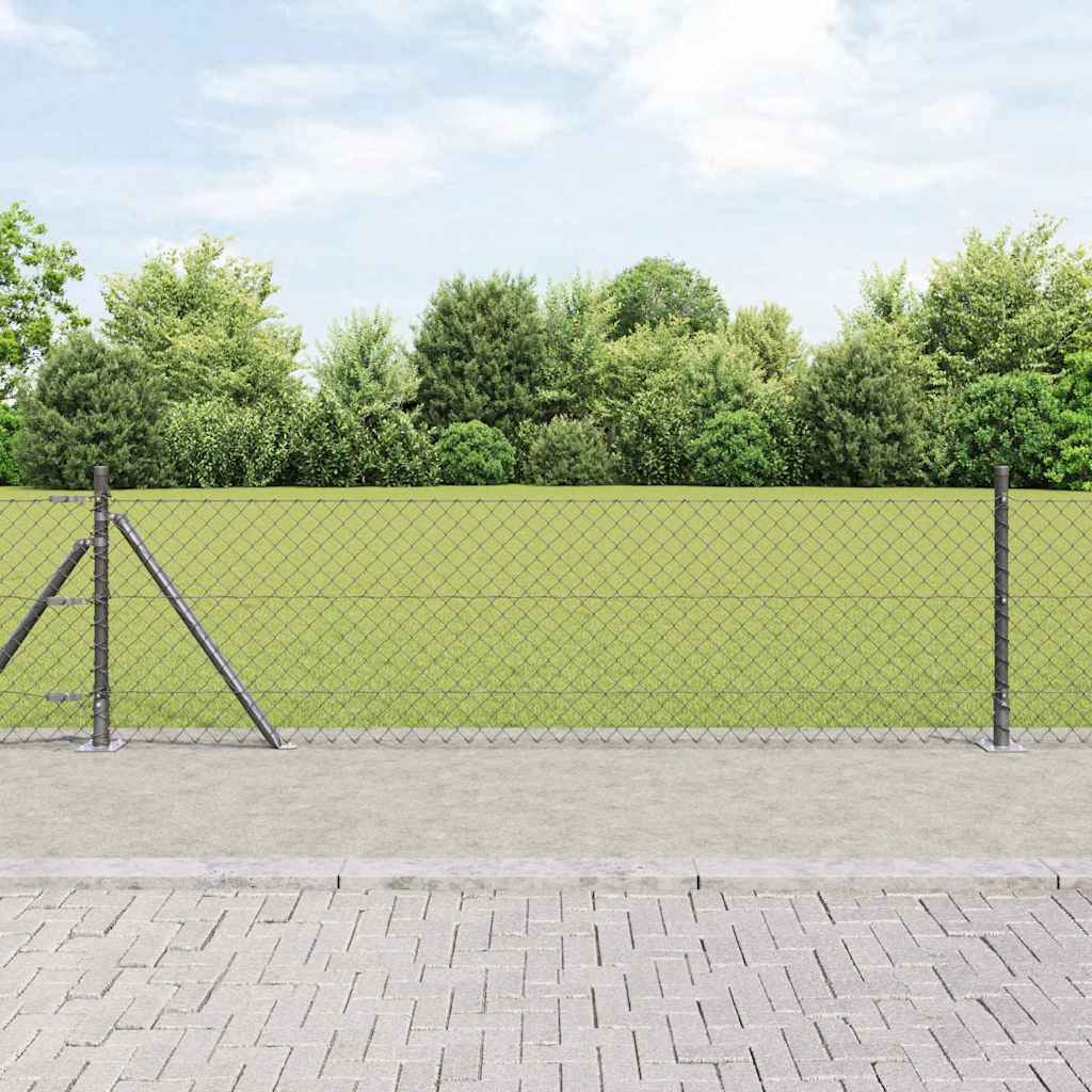 Vidaxl afrasteringspaal grijs 25 x 0,4 m (40 x 40 mm gaas)