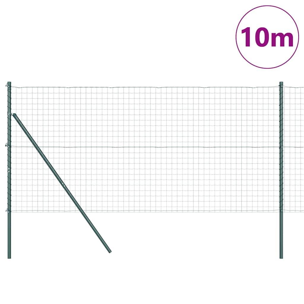 Vidaxl hek met paal groen 1,2 x 10 m staal en pvc