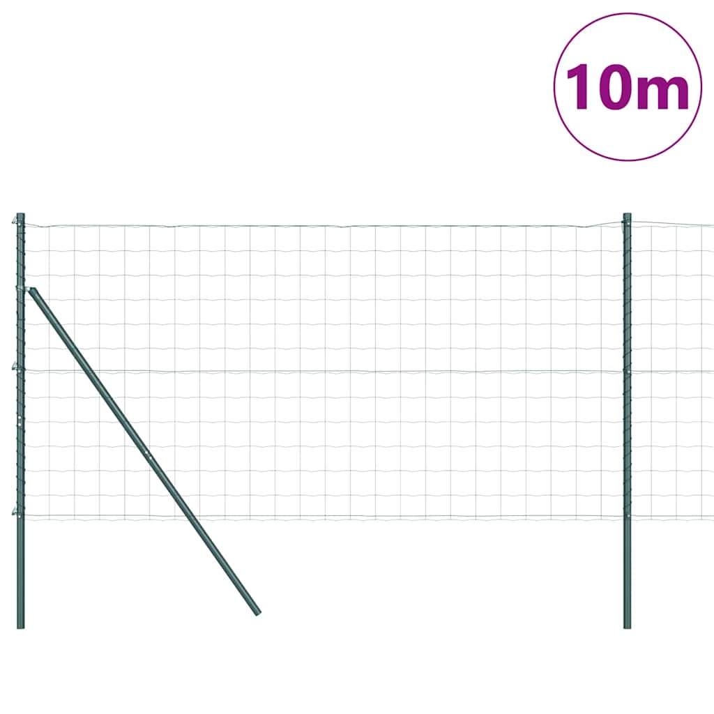 Vidaxl hek met paal groen 1 x 10 m staal