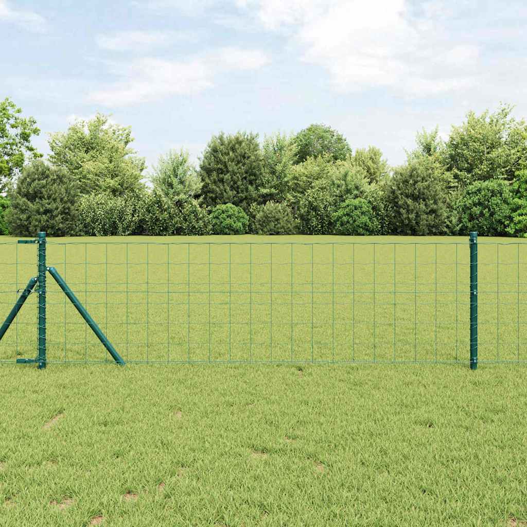 Vidaxl hek met paal groen 0,8 x 25 m staal