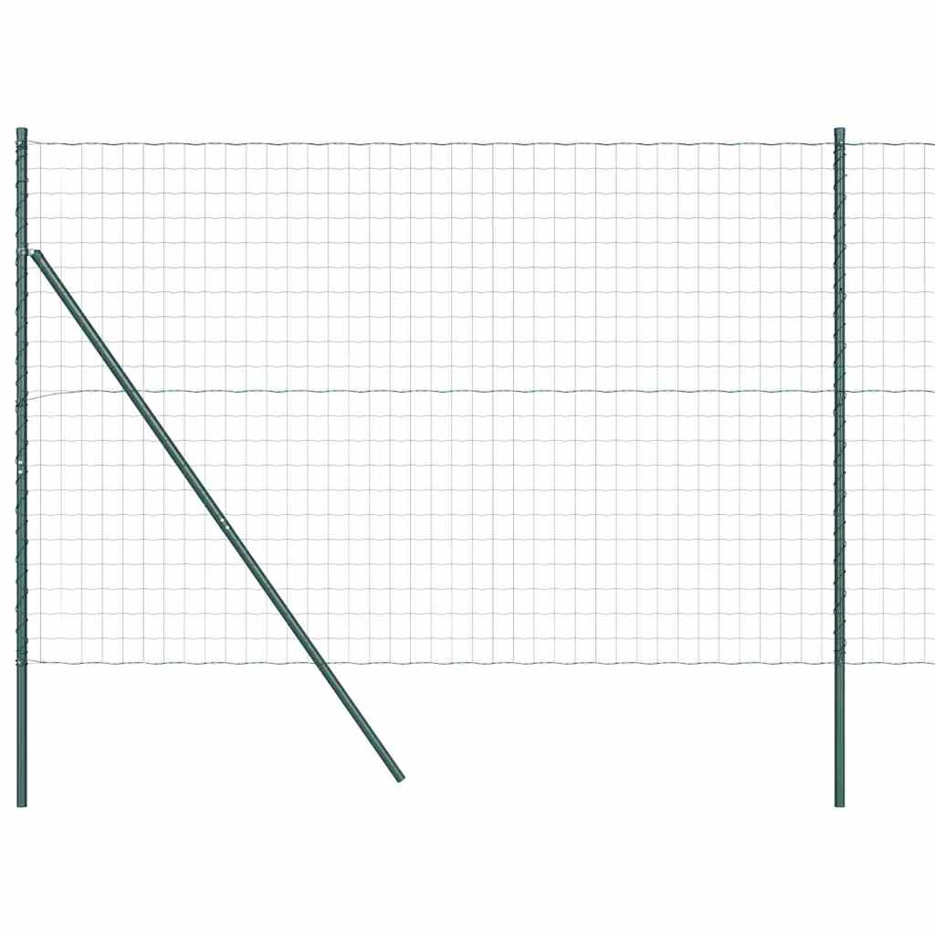 Vidaxl hek met paal groen 1,5 x 10 m staal
