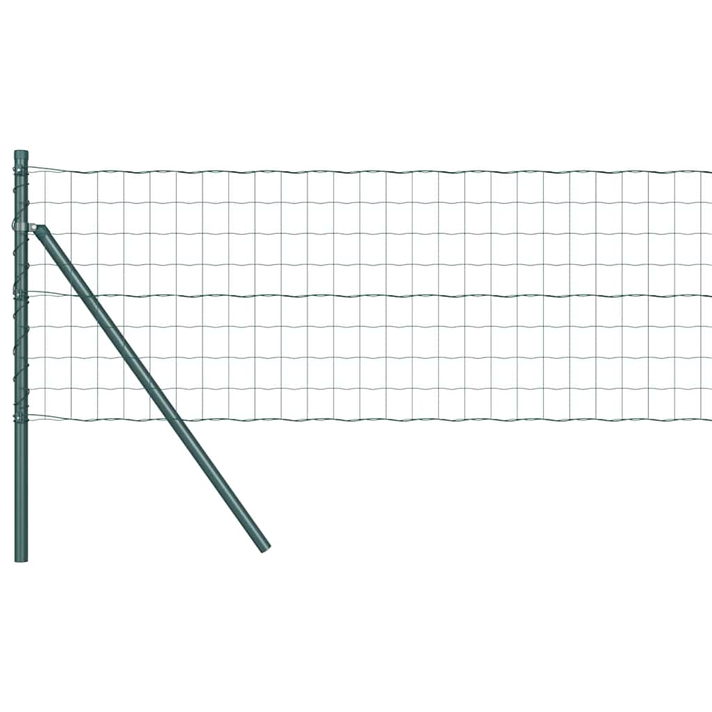 Vidaxl hek met paal groen 0,4 x 25 m staal en pvc