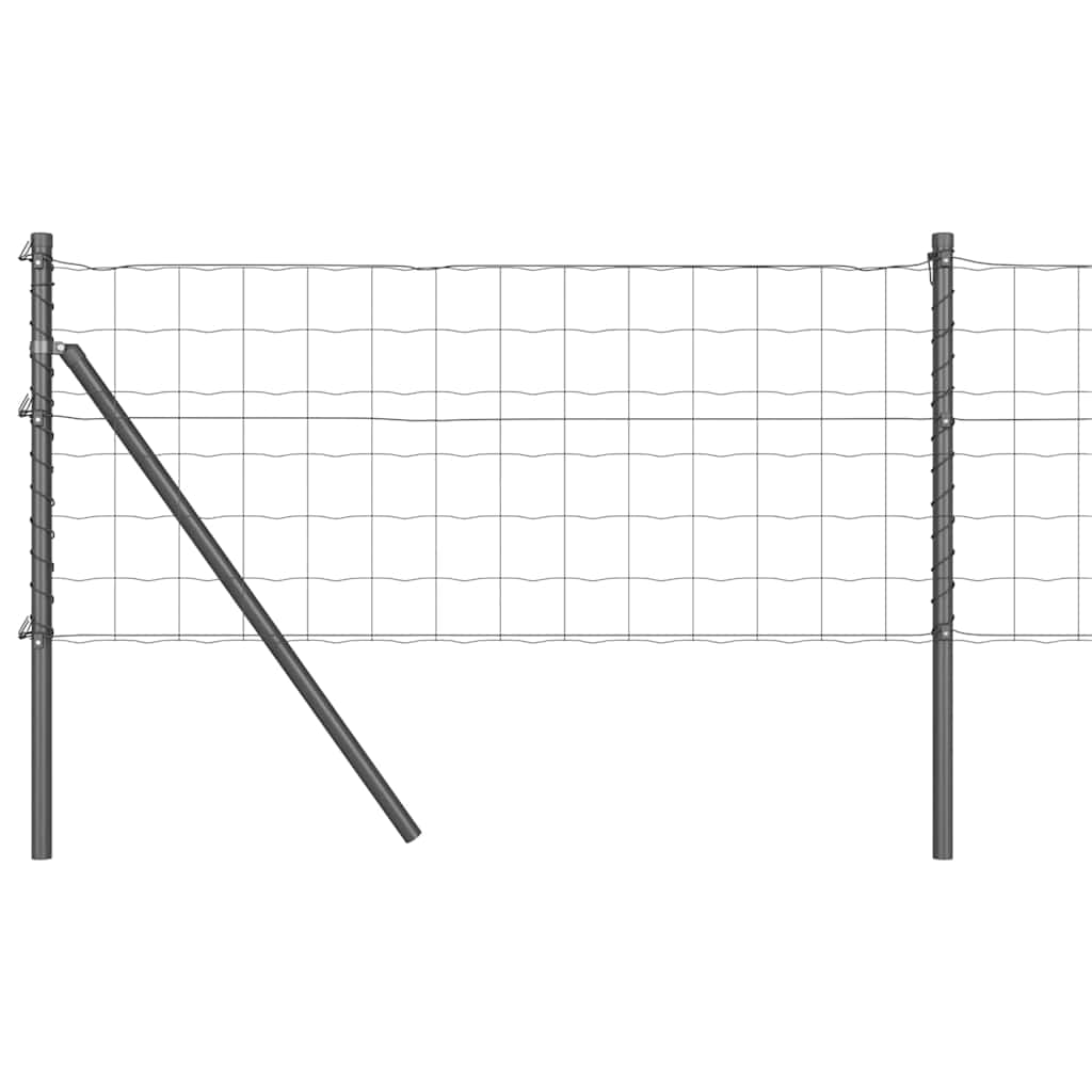 Vidaxl hek met paal grijs 0,4 x 25 m staal en pvc