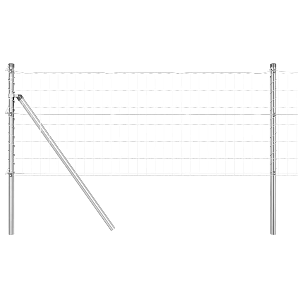 Vidaxl hek met paal zilver 0,8 x 10 m staal en pvc