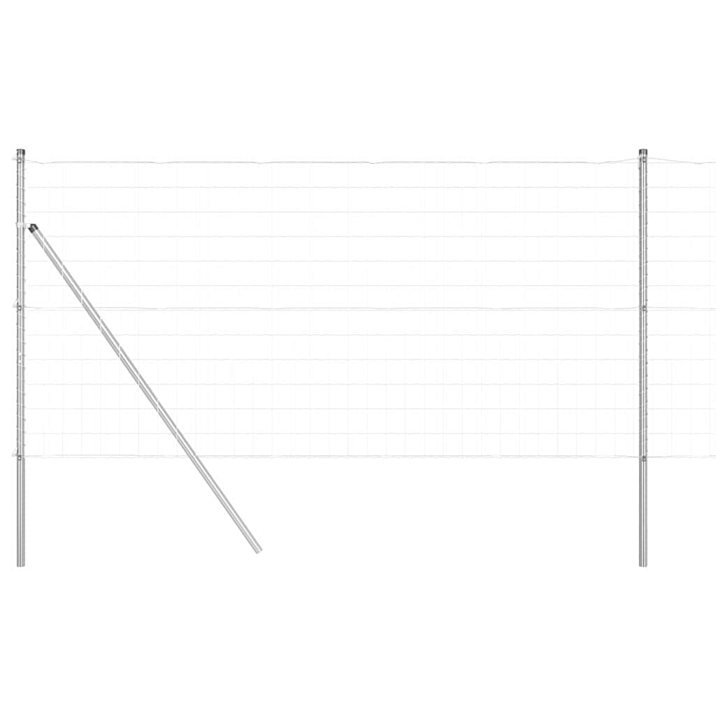 Vidaxl hek met paal zilver 1,4 x 10 m staal en pvc