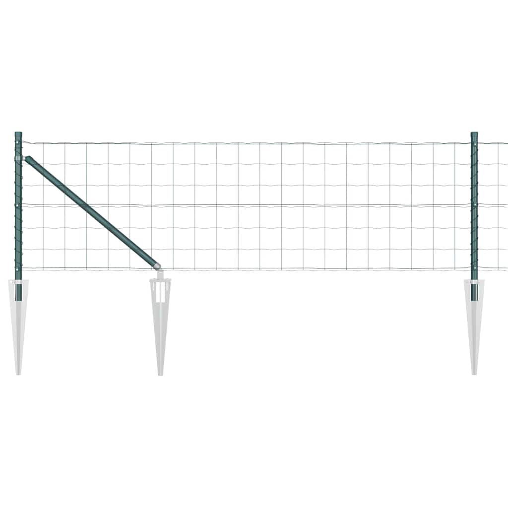 Vidaxl hek met paal groen 0,6 x 25 m staal en pvc