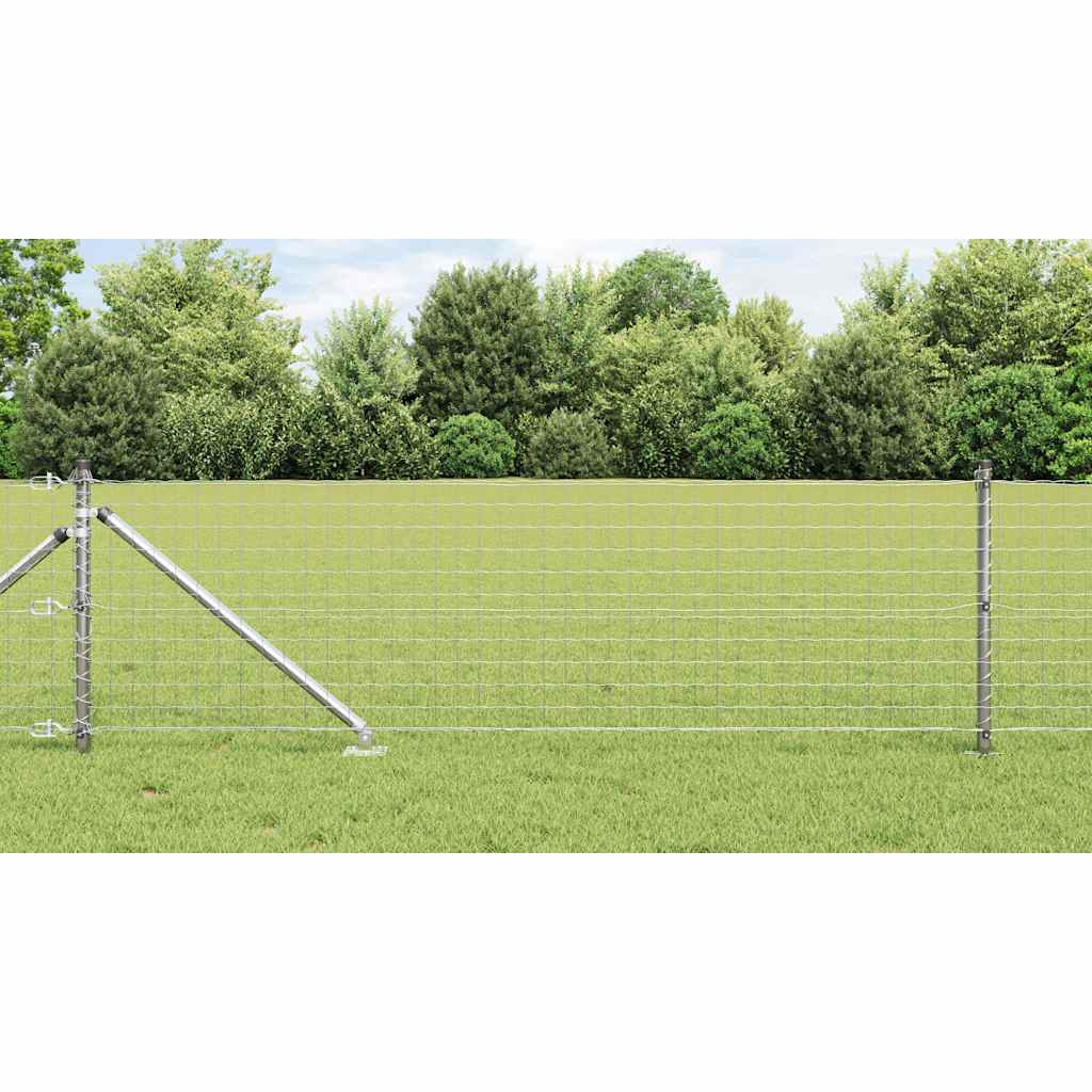 Vidaxl hek met paal zilver 0,4 x 10 m staal