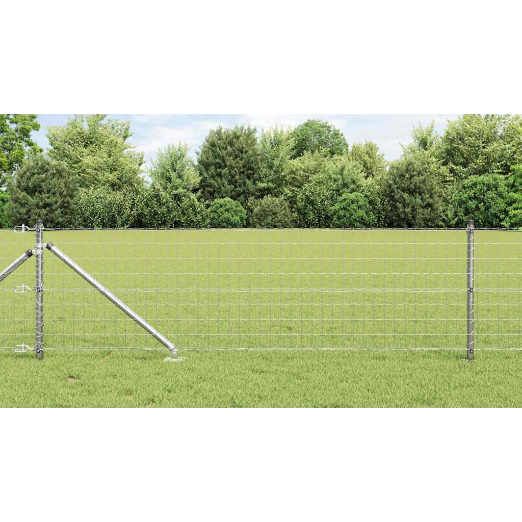 Vidaxl hek met paal zilver 0,6 x 10 m staal