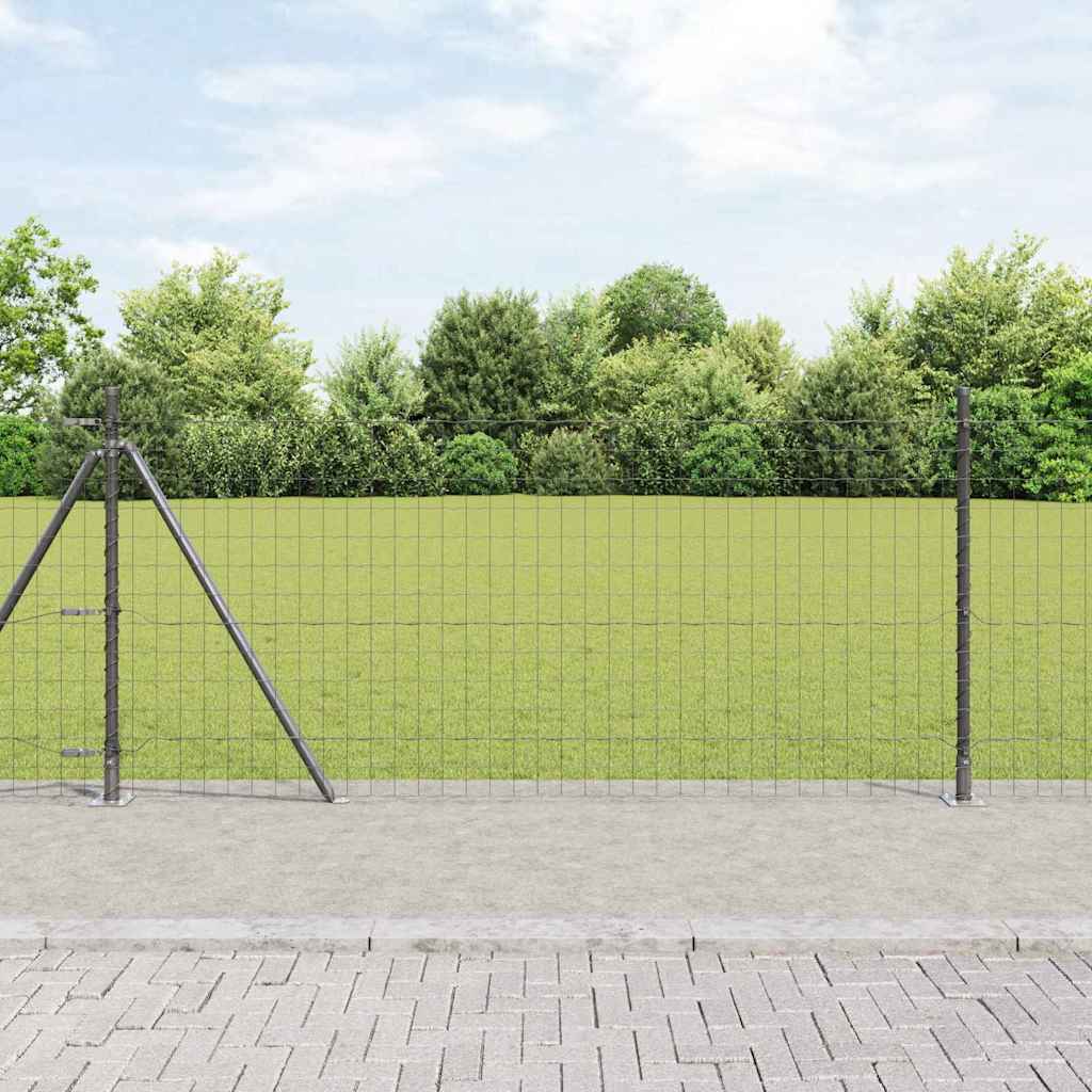 Vidaxl hek met paal grijs 1 x 10 m staal