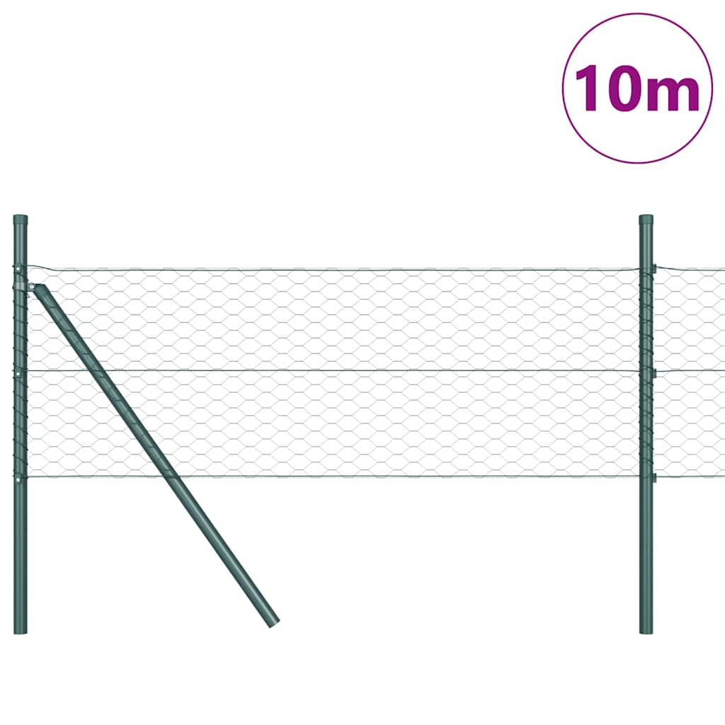 Vidaxl afrasteringspaal groen 10 x 0,4 m (36 mm gaas) staal en pvc
