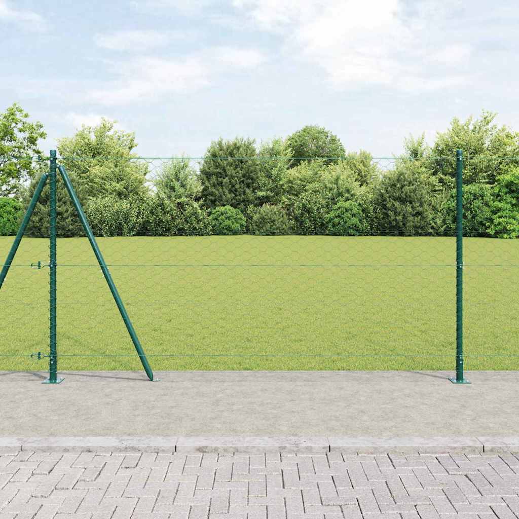 Vidaxl afrasteringspaal groen 10 x 1,2 m (50 mm gaas) staal en pvc