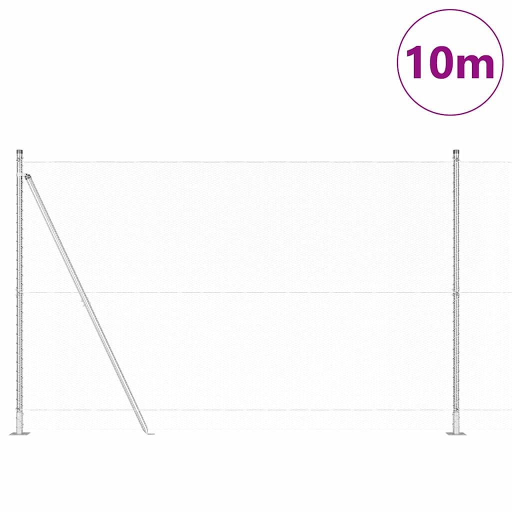 Vidaxl afrasteringspaal zilver 10 x 1,4 m (13 mm gaas) staal