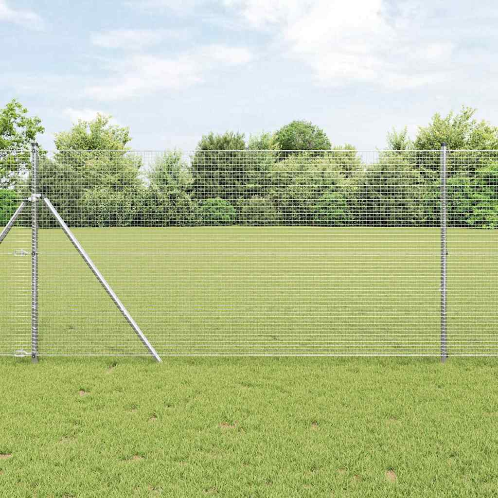 Vidaxl afrasteringspaal zilver 10 x 1 m (19 x 19 mm mesh) staal
